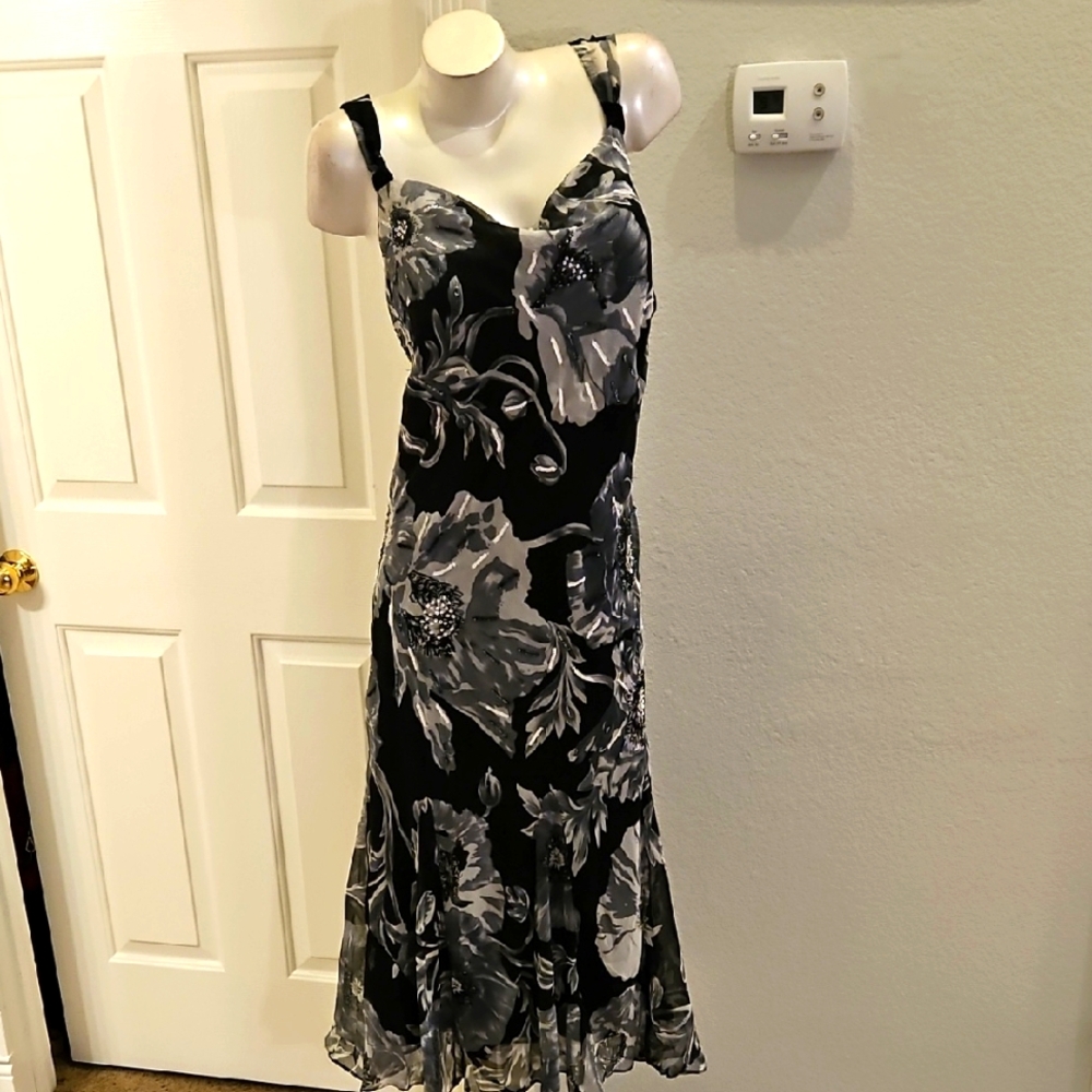 Midnight Velvet Floral Dress